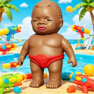 Kinder Outdoor Strand Wasserpistole Spielzeug Süße Cartoon Baby Puppe Geformt Interaktive Presse Wasserspray Spielzeug Sommer Pool Party Spiel Geschenk