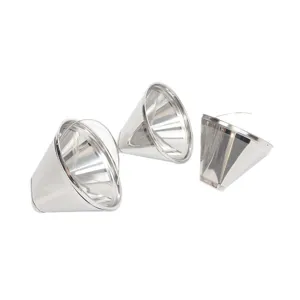 cestello filtro caffe in acciaio inox 304 con manico a singolo strato foro piccolo conico