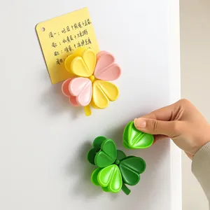 Creative Four Leaf Clover Magnetic Sealing Clip Kitchen Food Packaging Moisture Proof Clip Refrigerator Magnet Home Decor