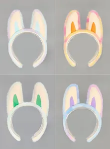 Serre-tête oreilles de lapin en peluche mignon bandeau cheveux maquillage lavage visage