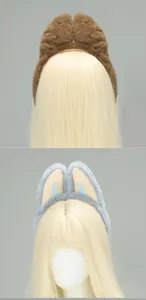 Serre-tête oreilles d'animal en peluche mignon visage duveteux lavage cerceau cheveux drôle cosplay
