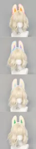 Adorable serre-tête oreilles de lapin en peluche bandeau doux pour lavage de visage maquillage