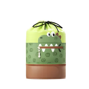 Sac à dos étanche à cordon mignon dinosaure dessin animé grand sac de rangement