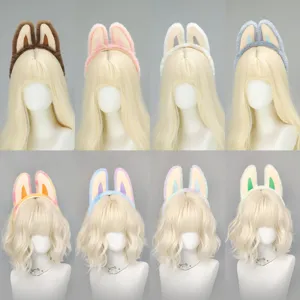 Serre tête oreilles d'animaux pelucheux mignon bandeau cheveux doux maquillage set