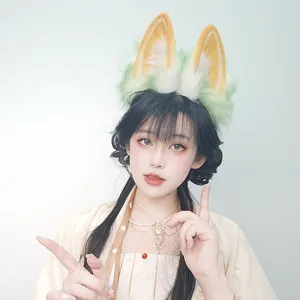 Cerchietto con orecchie di animale peluche lolita accessorio capelli carino cosplay fiera