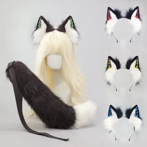 Punk Donker Wolf Oren Haarband En Vos Staart Set Y2K Subcultuur Cosplay Anime Kostuum Haaraccessoires Voor Feest Vrouwen
