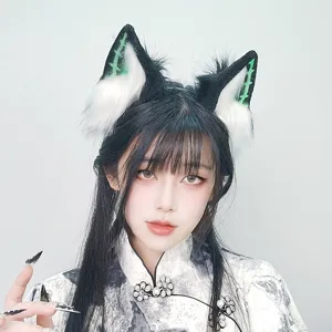 Punk wolvenoren haarband pluizige nepbont dierlijke oren voor cosplay feest en Y2k.