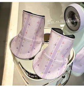 Electric scooter handlebar mitts sun protection summer waterproof purple floral design pair.