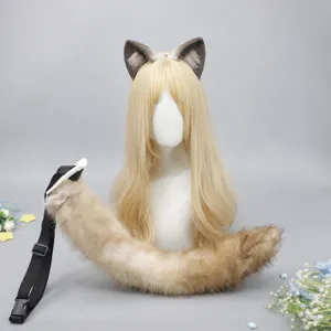 Plush Cat Ears And Tail Set Cute Anime Cosplay Animal Ears Headband Fluffy Kitty Tail Costume Accessories For Party