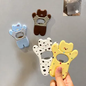Creative Cartoon Bear Magnetic Bottle Opener Multifunctional Cute Refrigerator Sticker Beer Opener Kitchen Gadget