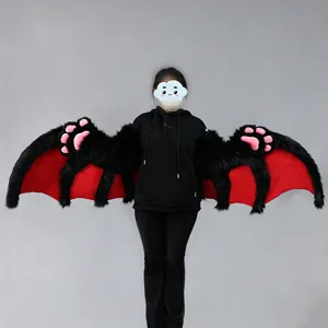 Halloween Cosplay Plüsch Fledermausflügel Und Bestienklauen Handschuhe Set Fursuit Teufel Flügel Kostüm Requisiten Für Party Karneval