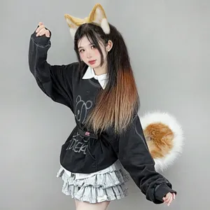 Shiba Inu cosplay costume set with fluffy dog ears and tail, perfect for Halloween events.