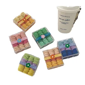 Juego de gomas de colores arcoíris para el pelo de niñas en pequeñas cajas de regalo