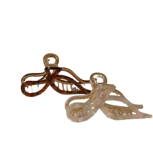 Elegant acetate and metal alloy bow-shaped hair claw clips for stylish women hair buns