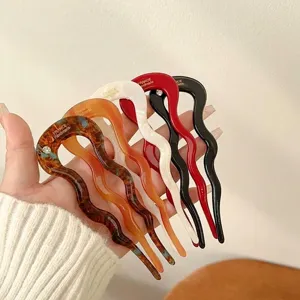 Épingles à cheveux en forme de U en acétate élégantes pour chignons de styles variés