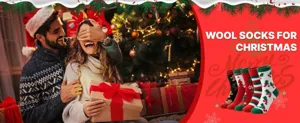 Gemütliche, dicke Weihnachts-Wollsocken für Damen mit festlichen Baum- und Schneemannmustern