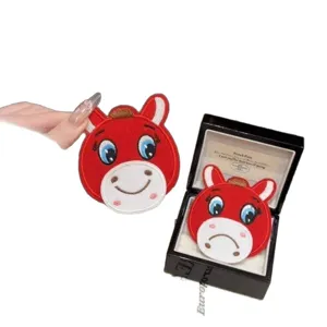 Simpatica toppa per capelli a forma di cavallo rosso con velcro per bambine accessorio