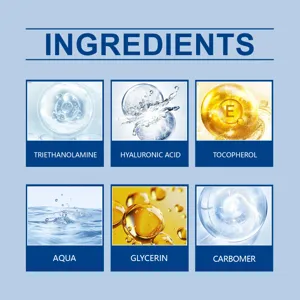Cosmetic product ingredients detail infographic showing key skincare active elements clearly.