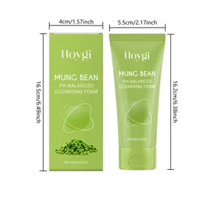 HOYGI Mung Bean Cleansing Foam gentle face wash with natural green bean extract for daily skin care.