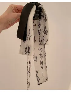 Pince à cheveux élégante avec ruban de calligraphie chinoise de style traditionnel
