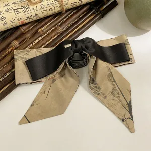 Pince à cheveux élégante avec nœud de style chinois et motif de peinture à l'encre