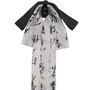 Pince à cheveux élégante avec nœud et calligrafie à l'encre de style chinois accessoire