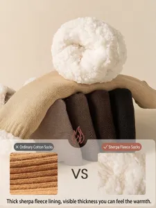Dicke Herren-Wintersocken mit warmem Lammwollfutter und weicher Plüschtextur