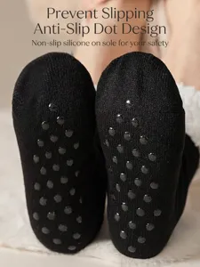 Warme dicke Herren-Thermosocken mit rutschfesten Silikon-Noppensohlen für den Winter