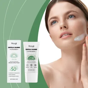 HOYGI Crème Solaire Apaisante Centella SPF50 PA++++ Large Spectre Douce 60g Protection