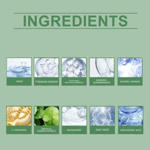 Graphique de détail de la crème protectrice HOYGI Centella Asiatica avec des ingrédients.