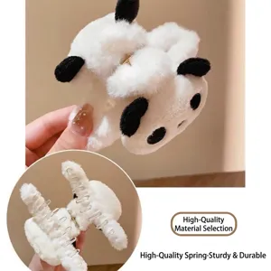 Pince à cheveux en peluche panda mignon pour cheveux épais