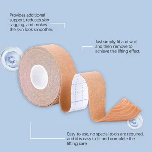 Face lifting tape for skin tightening and anti-aging, breathable daily care face bandage roll.