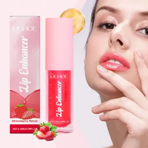 OUHOE Lip Enhancer Fraise 2.5ml Huile à Lèvres Hydratante Brillance Soin Des Lèvres