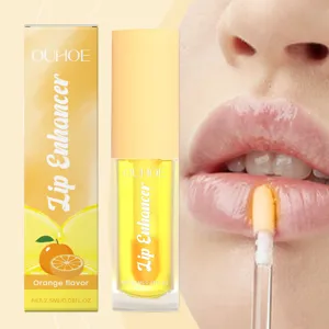 Huile à Lèvres Hydratante à l'Orange Rehausseur de Lèvres Transparent Nourrissant Lip Care Essence Liquide Brillant Brillant à Lèvres Pour Femmes