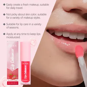 OUHOE huile à lèvres fraise hydratante nourrissante rehausseur de lèvres gloss cosmétique 2.5ml