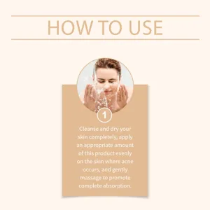 OUHOE herbal acne care cream usage guide for daily facial moisturizing and skin treatment.