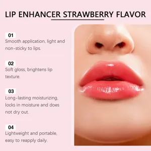 Gros plan embellisseur de lèvres parfum fraise brillant hydratant effet léger portable