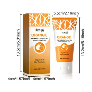Hoygi orange enzymes exfoliating brightening gel 50g facial skin care cleansing cosmetic tube.