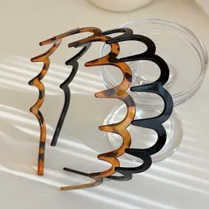 Simple Plastic Resin Wavy Zigzag Hairband For Women Anti Slip Volumizing Headband For Washing Face Everyday Hair Accessories