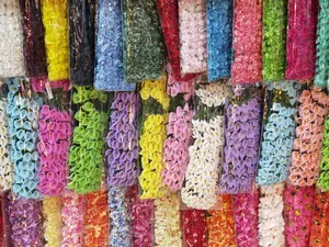 Detail view of colorful PE foam calla lily bouquets for wedding decorations and crafts