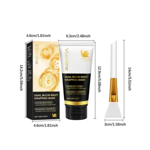 Mascarilla de noche baba de caracol Viareline con brocha, hidratación y cuidado facial.