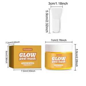 Mascarilla exfoliante de cúrcuma VIARELINE 120g con espátula, set de cuidado facial iluminador.
