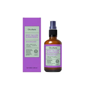 OCEAURA spray solaire naturel au suif de bœuf 100ml, hydratant et protecteur pour la peau.