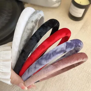 Premium vintage padded velvet headbands set in multiple colors for women hair styling