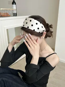 Serre-tête large élégant nacré à gros pois pour un effet de volume sur le dessus
