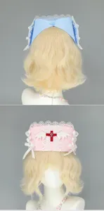 Χειροποίητο ιατρικό καπέλο νοσοκόνας Y2K Lolita angel cosplay κάλυμμα κεφαλής