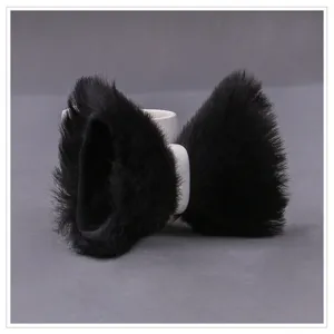 Pinces a cheveux oreilles de chat en peluche noire Lolita mignon animal cosplay accessoire