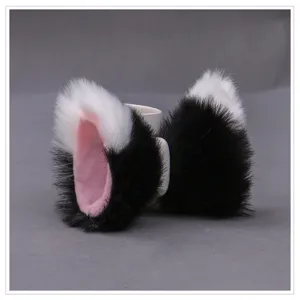 Pinces a cheveux d'oreilles de chat en peluche pour cosplay Lolita, fausses oreillettes.