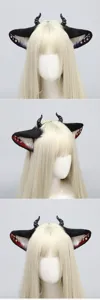 Halloween Dämon Katzenohren Haarreif Plüsch Anime Hörner gothische Cosplay Haarstyling Mode