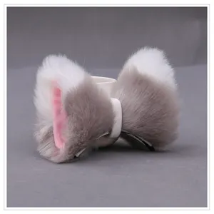 Lolita peluche chat renard oreilles barrettes duveteux bloc de couleur mignon accessoire